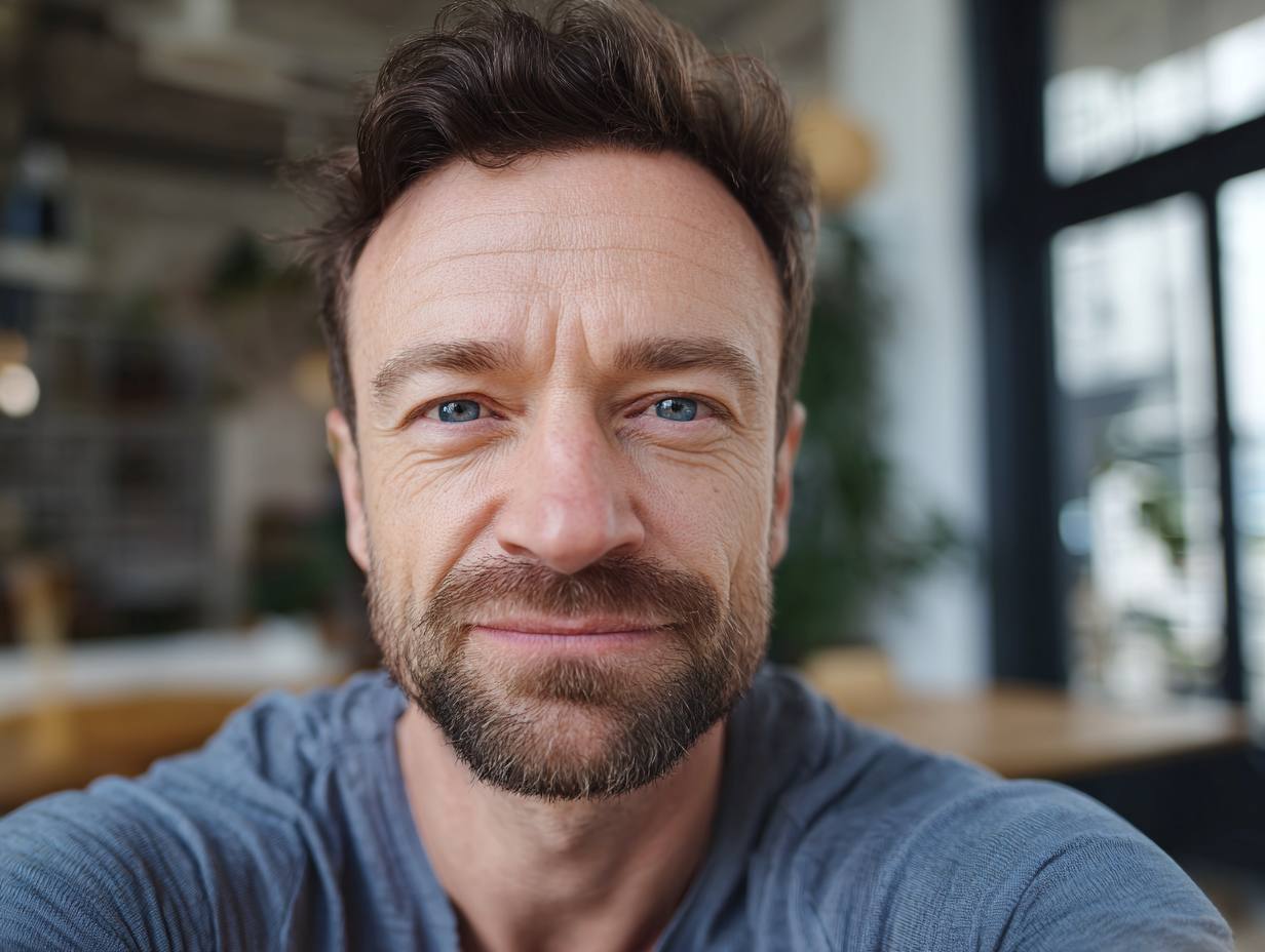 Michael Chen talking with a plumber